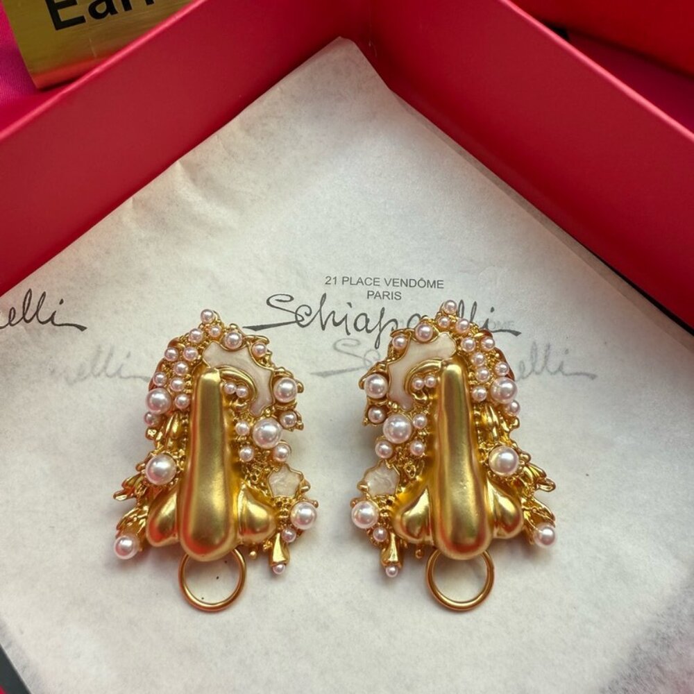 Schiaparelli Nose Shaped Earrings